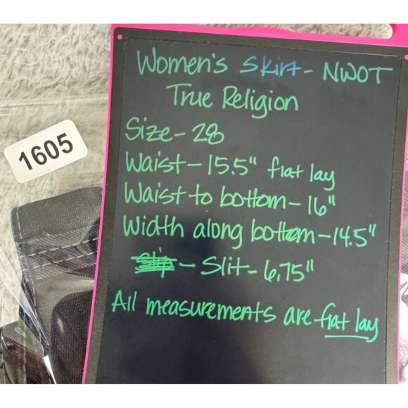 True Religion Womens Denim Mini Skirt w/Side Slit Size 28 Y2K Classic NWOT - Picture 11 of 12